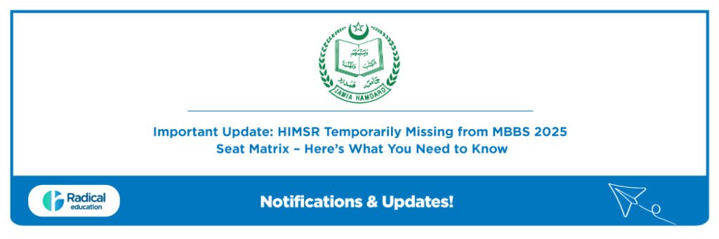 Important Update: HIMSR Temporarily Missing from MBBS 2025 Seat Matrix – Here’s What You Need to Know